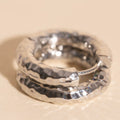 Hammered Chunky Rounded Huggie Hoop Earrings 10