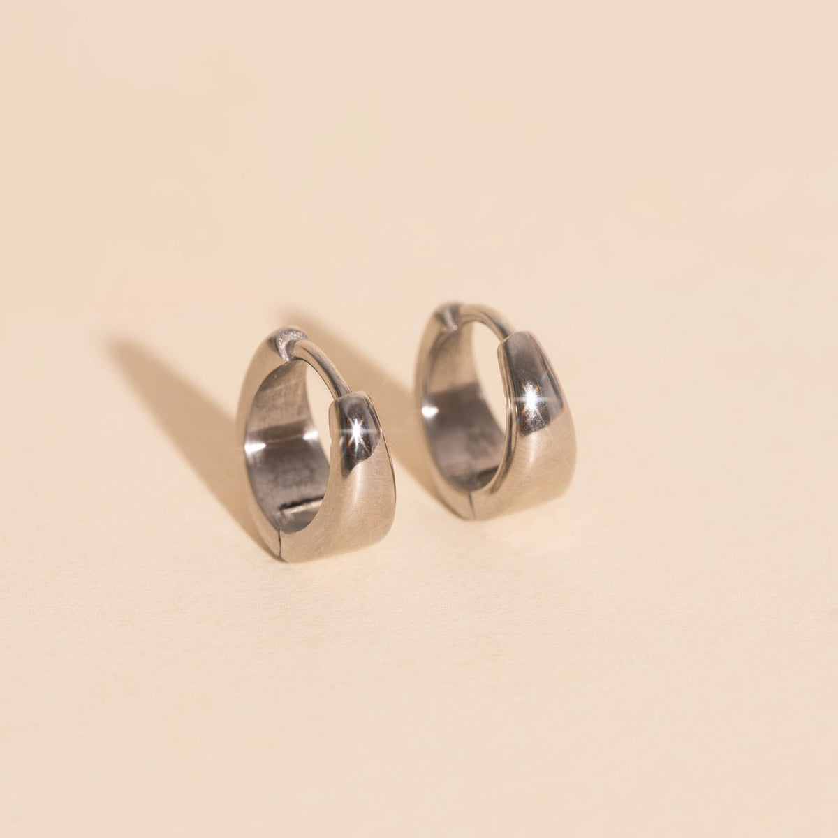 Chunky Teardrop Mini Huggie Hoop Earrings