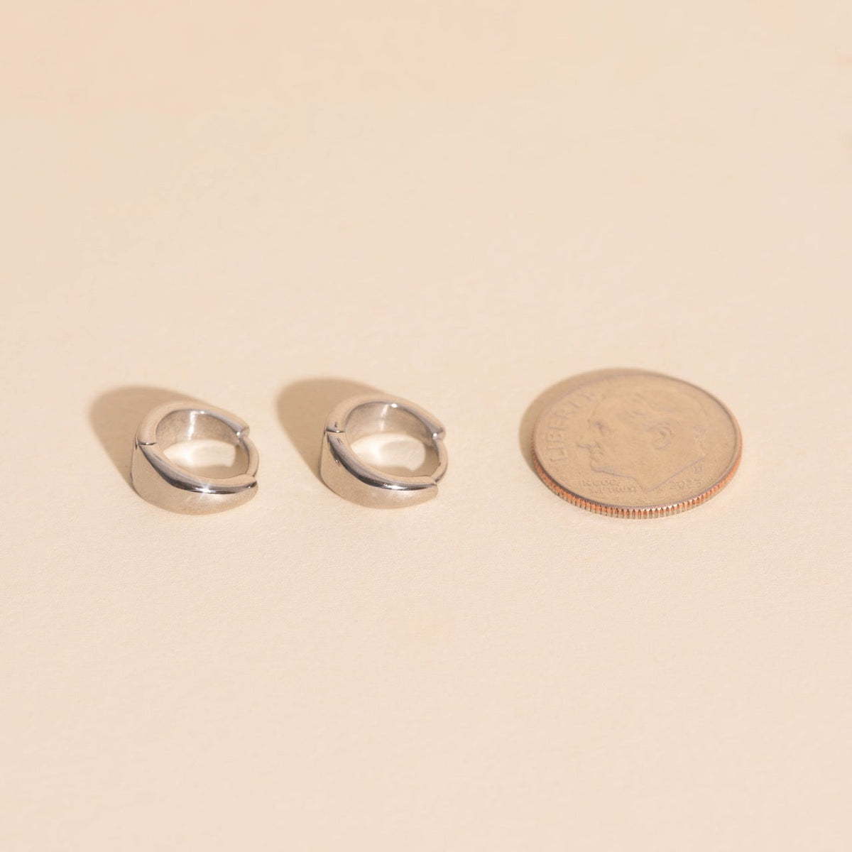 Chunky Teardrop Mini Huggie Hoop Earrings
