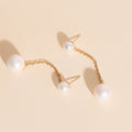 Pearl Line Stud Earrings 9