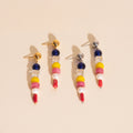 Sea Glass Dangle Stud Earrings 3