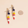 Sea Glass Dangle Stud Earrings 2
