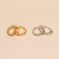 Twisted Rope Rounded Huggie Hoop Earrings 8