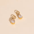 Crystal Pear Huggie Hoop Charms 1