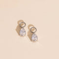 Crystal Pear Huggie Hoop Charms 9