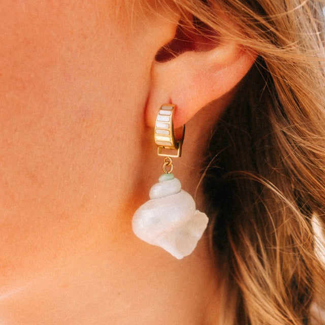 Jumbo Shell Super Chunky Huggie Hoop Charms