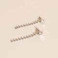 Square Crystal Bead Chain Stud Earrings 1