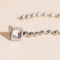 Square Crystal Bead Chain Stud Earrings 3