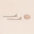 Square Crystal Bead Chain Stud Earrings 4