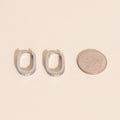 Oblong Line Huggie Hoop Earrings 10
