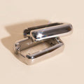 Chunky Rounded Rectangle Huggie Hoop Earrings 3