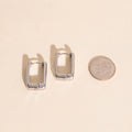 Chunky Rounded Rectangle Huggie Hoop Earrings 10