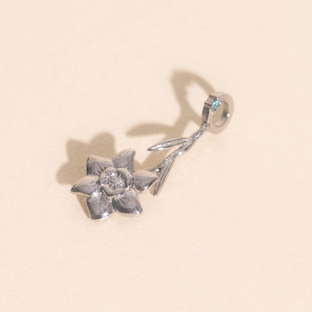 March Daffodil Birth Flower Necklace Charm