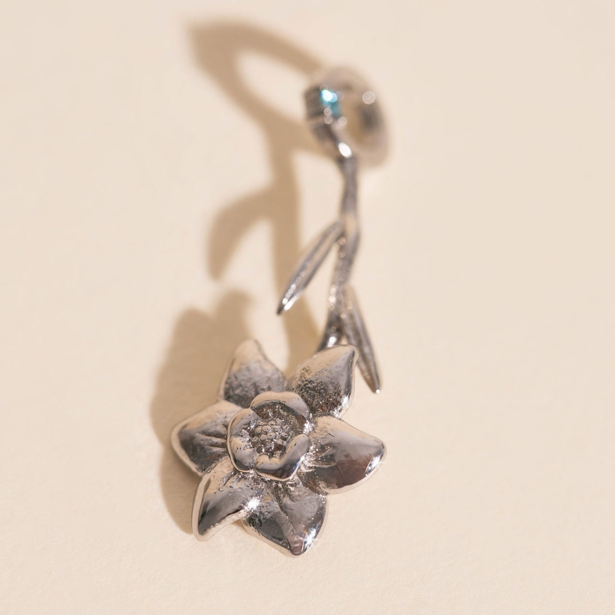March Daffodil Birth Flower Necklace Charm