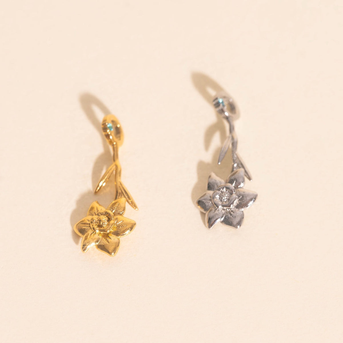 March Daffodil Birth Flower Necklace Charm