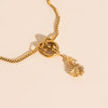 September Aster Birth Flower Necklace Charm 4