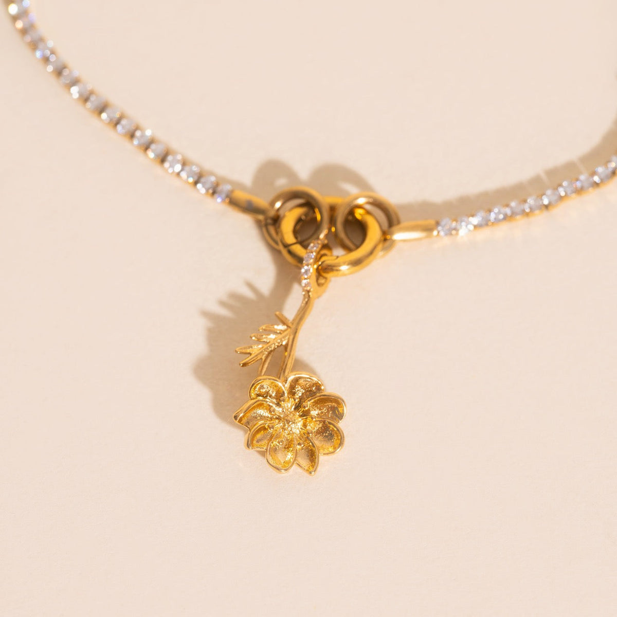 October Cosmos Birth Flower Necklace Charm