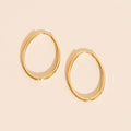 Oval Rounded Huggie Hoop Earrings 1