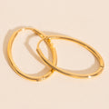 Oval Rounded Huggie Hoop Earrings 2