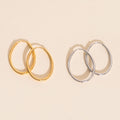 Oval Rounded Huggie Hoop Earrings 6