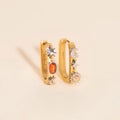 Celestial Oblong 3D Huggie Hoop Earrings 1