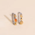 Celestial Oblong 3D Huggie Hoop Earrings 3