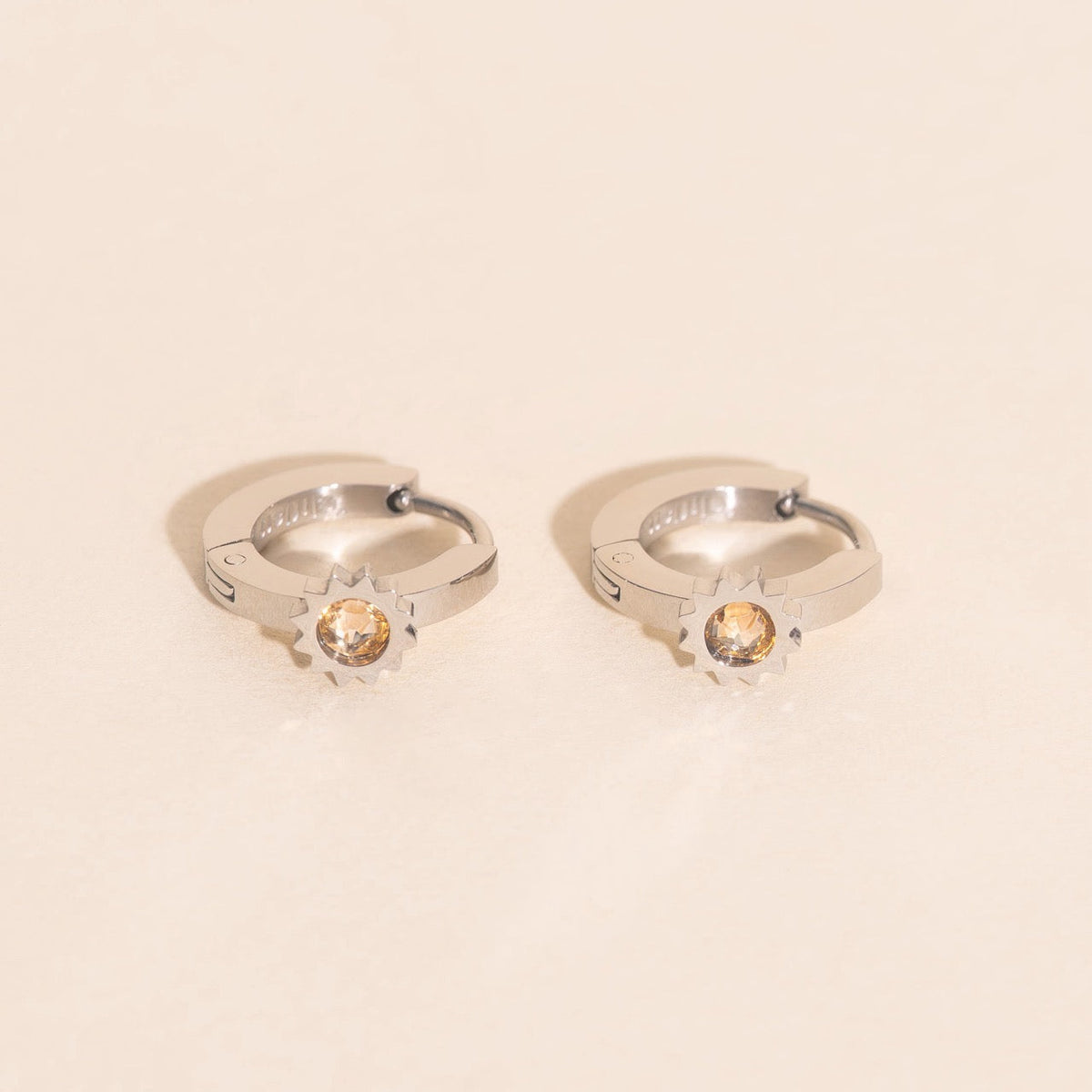 Sun 3D Huggie Hoop Earrings