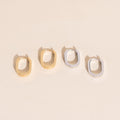 Smooth Oblong Huggie Hoop Earrings 7