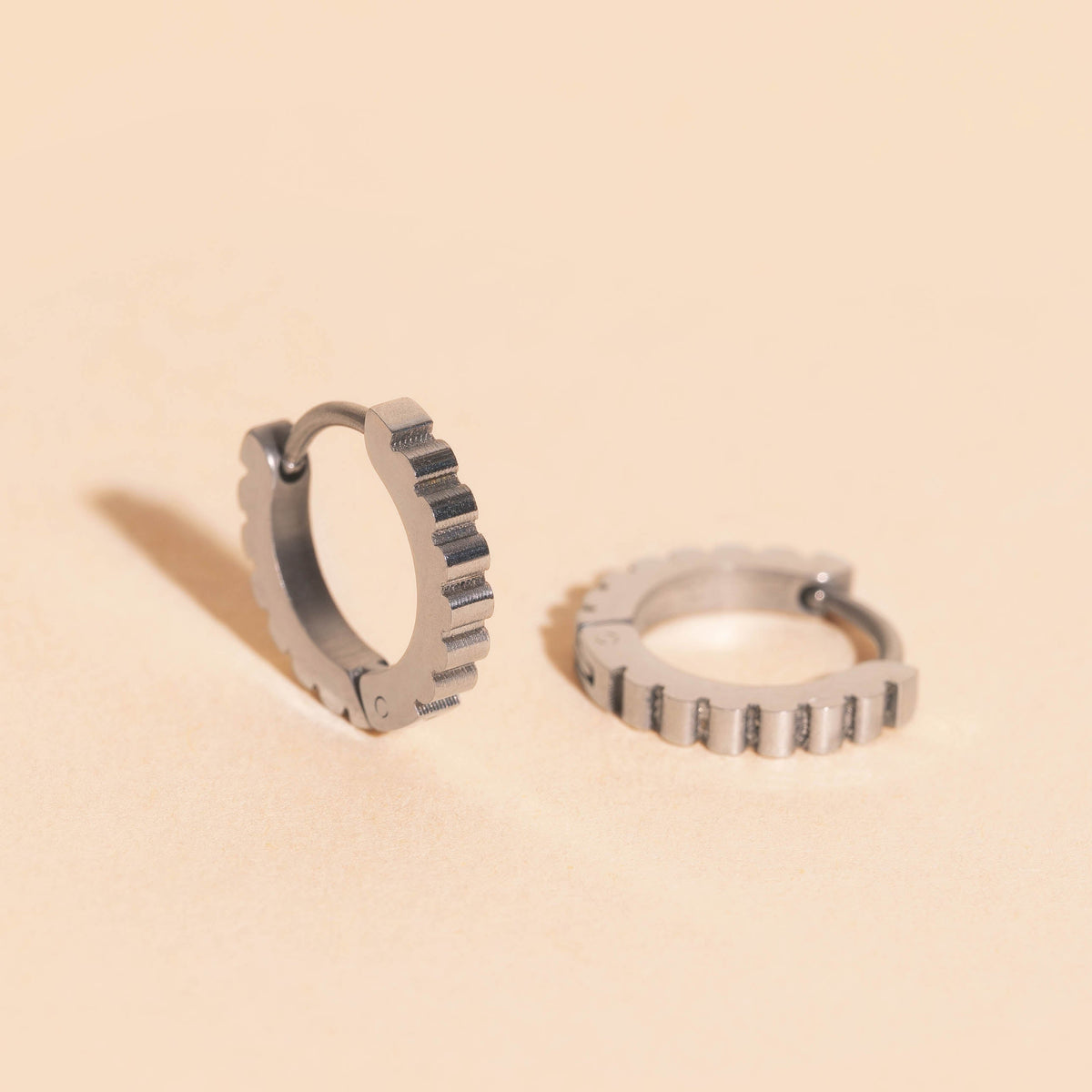 Scalloped Huggie Hoop Earrings