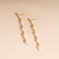 Pearl Dangle Chain Stud Earrings 1