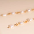 Pearl Dangle Chain Stud Earrings 3