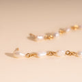 Pearl Dangle Chain Stud Earrings 4