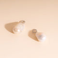 Jumbo Baroque Natural Pearl Huggie Hoop Charms 9