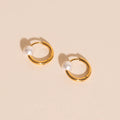 Pearl Huggie Hoop Earrings 4