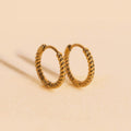 Rope Rounded Huggie Hoop Earrings 1