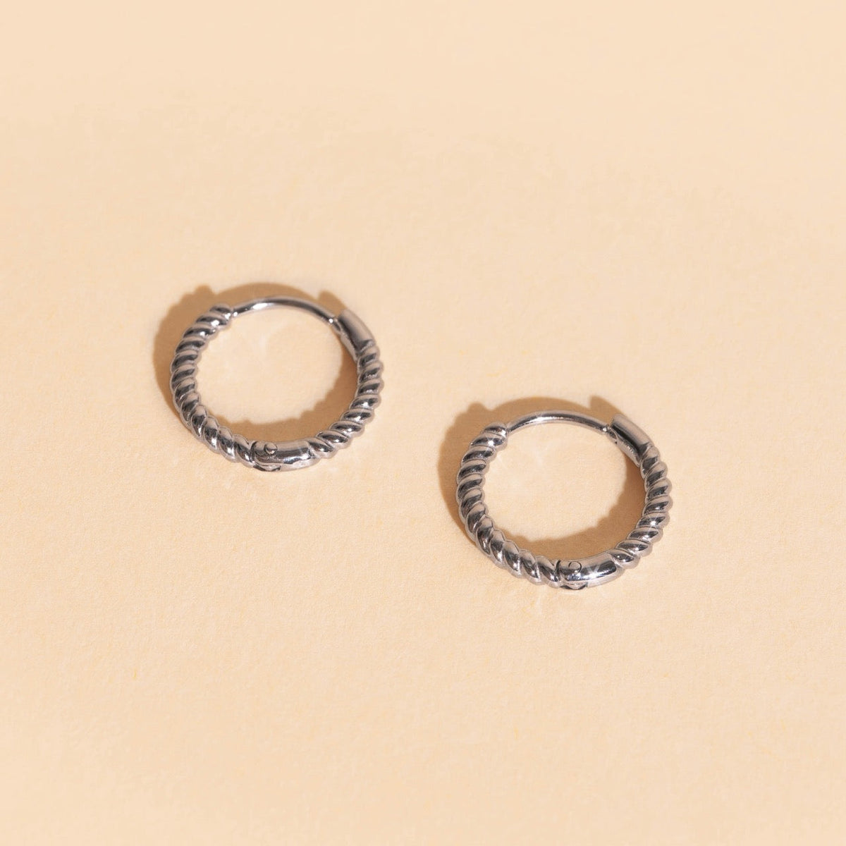 Rope Rounded Huggie Hoop Earrings