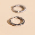 Rope Rounded Huggie Hoop Earrings 3