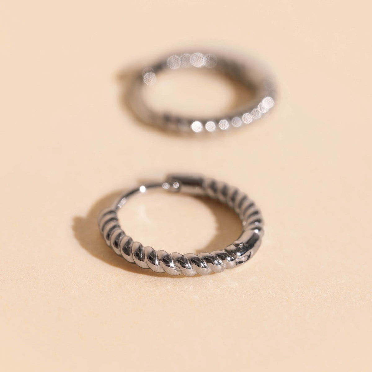 Rope Rounded Huggie Hoop Earrings