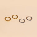 Rope Rounded Huggie Hoop Earrings 7