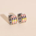 Stitched Super Chunky Huggie Hoop Earrings 6