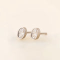 Oval Crystal Stud Earrings 3