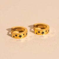 Star Chunky Huggie Hoop Earrings