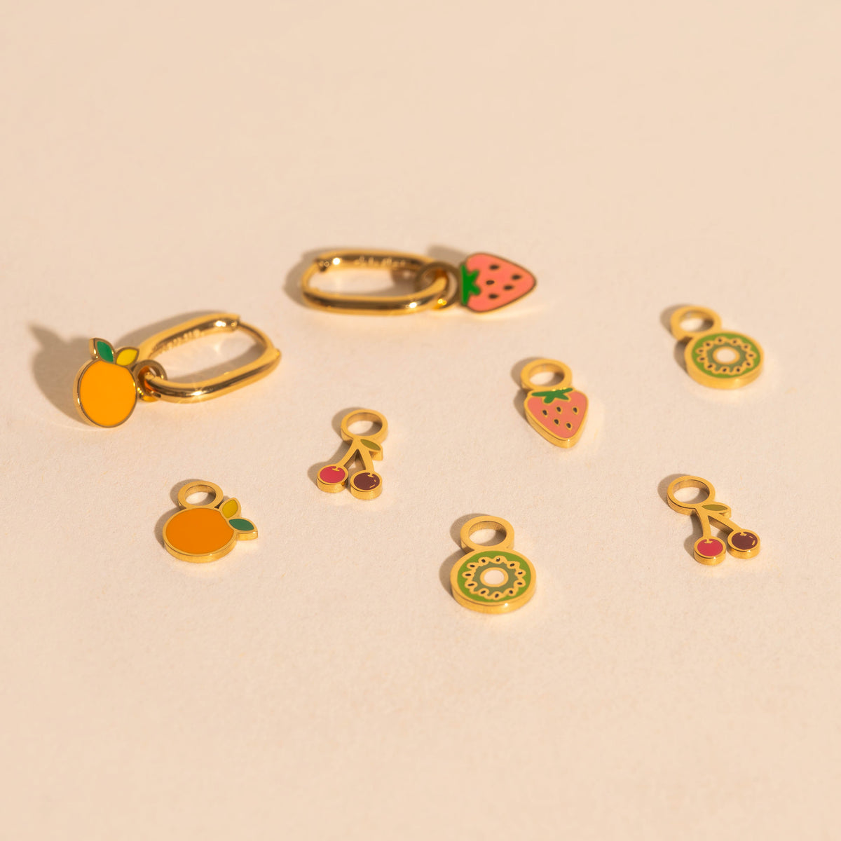Mini Fruit Huggie Hoop Charms Stack Pack (5 items)