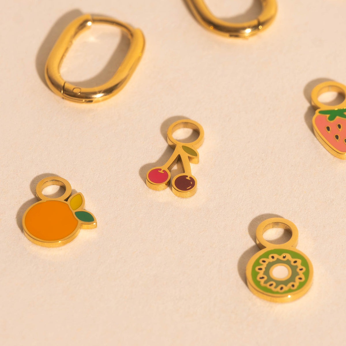 Mini Fruit Huggie Hoop Charms Stack Pack (5 items)