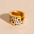 Leopard Chunky Huggie Hoop Earrings 6