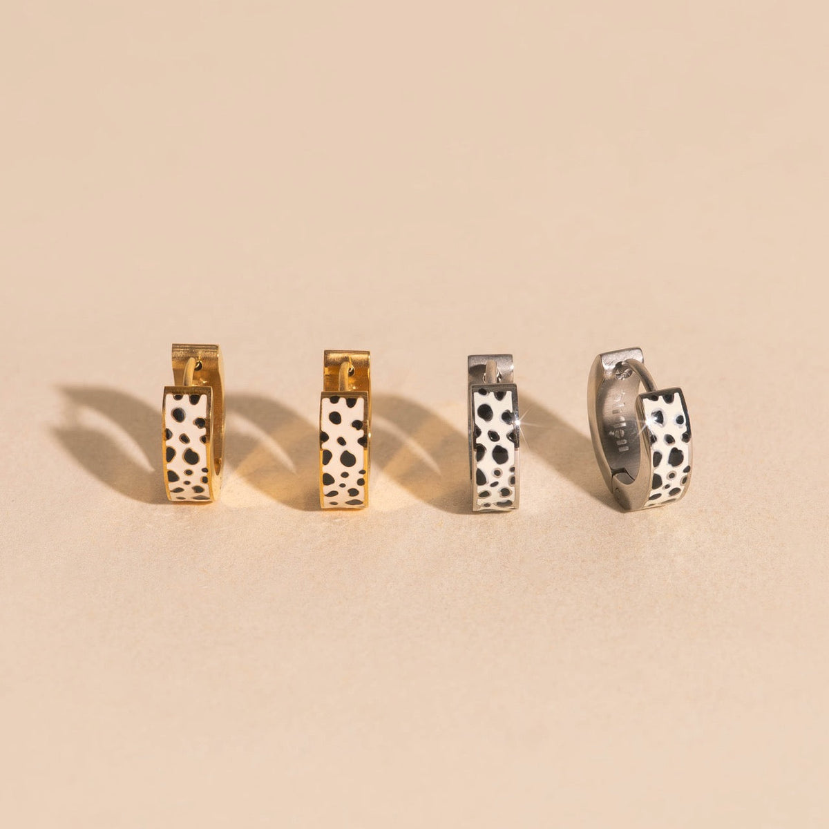 Leopard Chunky Huggie Hoop Earrings