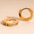 Crystal Textured Tiny Huggie Hoop Earrings 3