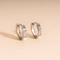 Crystal Textured Tiny Huggie Hoop Earrings 6