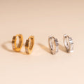 Crystal Textured Tiny Huggie Hoop Earrings 9