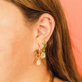 Crystal Pear Huggie Hoop Charms 2